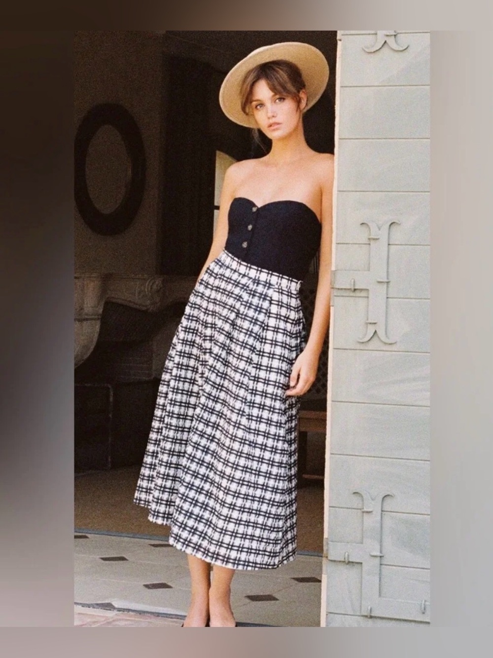 Anthropologie Maeve Plaid Circle Midi Skirt Size 4